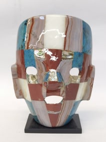 Vintage Aztec Semi-Precious Stone Burial Mask