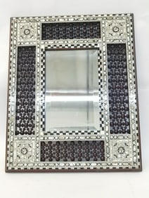 Vintage Syrian Style Mother-of-Pearl Mosaic Mirror