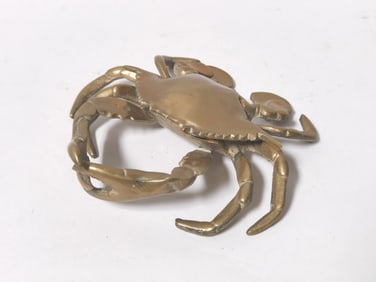 Vintage Bronze Crab Incense Box