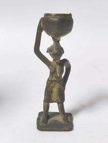 Vintage Miniature Benin Bronze Woman Figurine