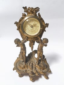 Vintage Mercedes JB Metal Cherub Table Clock