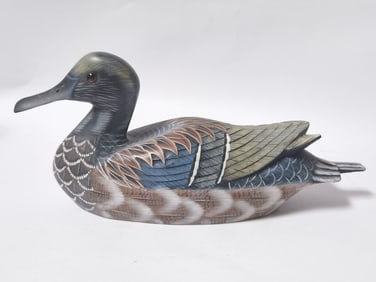 Vintage Wood Carved Hand Painted Duck Decoy