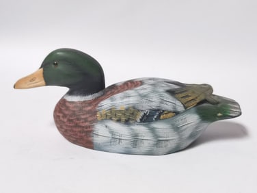 Vintage Wood Carved Hand Painted Duck Decoy