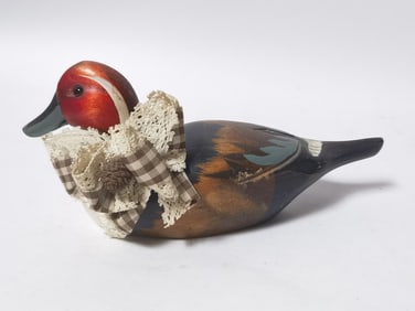 Vintage Wood Carved Hand Painted Duck Decoy