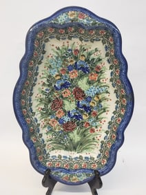 Vintage T. Liana Poland Hand Painted Floral Plate