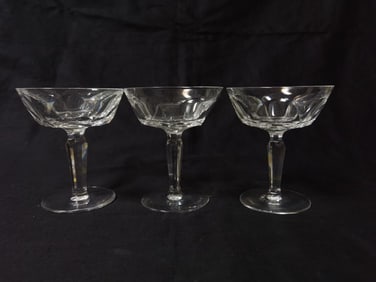 (3) Crystal Martini Glasses