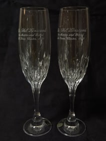 Pr. of Bohemia Crystal Champagne Flutes