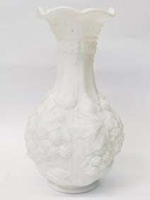 Vintage Imperial Loganberry Embossed Milk Glass Va