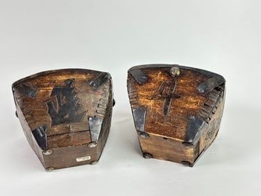 Pr. of Chinese Wood Carved Rice Scoop