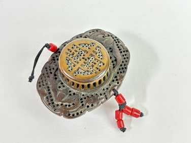 Japanese Bronze Portable Incense Holder