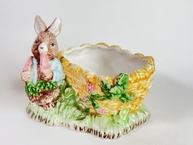 Vintage Ceramic Bunny Flower Pot