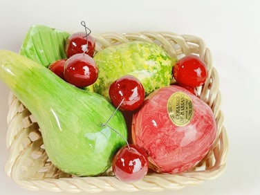 Ceramics of Bassano Italy Fruit Basket Centerpiece