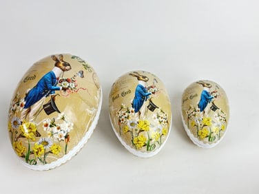 Set of Papier-Mache Easter Egg Boxes
