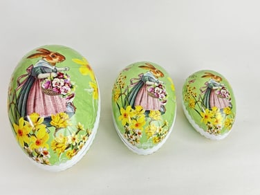 Set of Papier-Mache Easter Egg Boxes