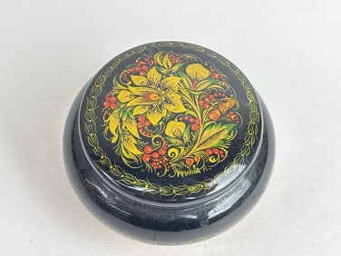 Vintage Russian Hand Painted Lacquer over Wood Jew