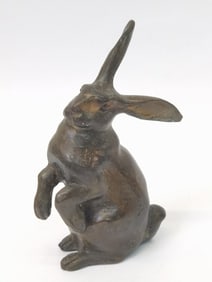 Vintage Bronze Rabbit Sculpture