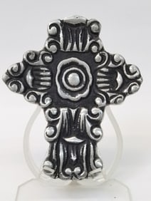 Vintage Embossed Metal Crucifix