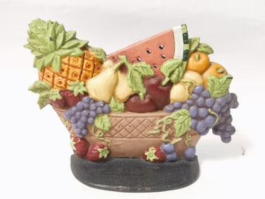 Vintage Cast Iron Fruit Basket Door Stop