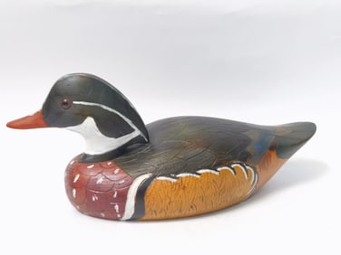 1983 Signed J. Buck Wood Duck Drake Duck Decoy