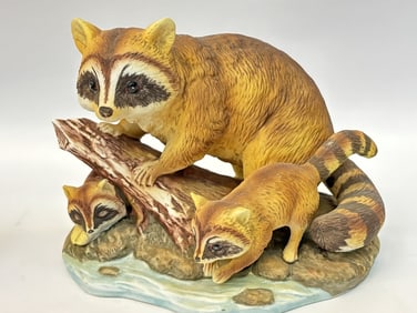 Vintage Enesco Porcelain Raccoon Figurine