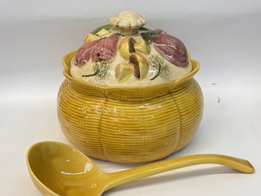 Vintage Porcelain Autumn Harvest Soup Tureen