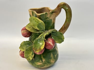 Vintage Italian Porcelain Majolica Apple Pitcher