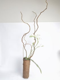 Large Vintage Japanese Bamboo Weaved Basket Art