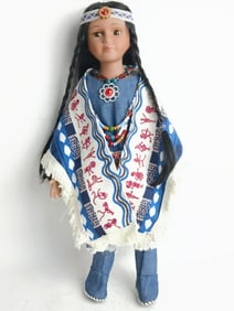 Vintage Native American Porcelain Doll