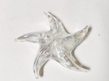 Vintage Iridescent Splatter Art Glass Sea Star