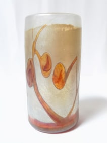 1987 Signed Jim Bush Iridescent Art Glass Vase