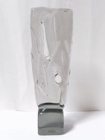 Vintage Salviati Italy Smokey Gray Art Glass Sculp