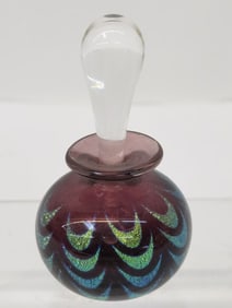 2000 Signed Glitter Amethyst Art Glass Perfume Bot
