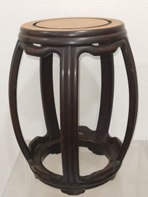 Vintage Chinese Hongmu Carved Garden Seat