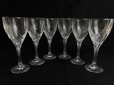 (6) Lenox Crystal Debut Wine Glasses