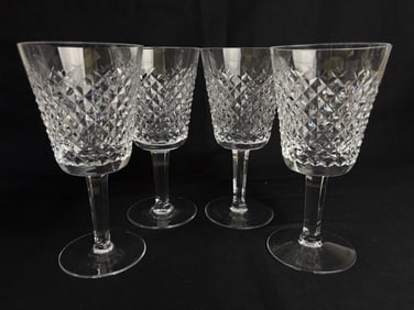 (4) Waterford Crystal Alana Water Goblets