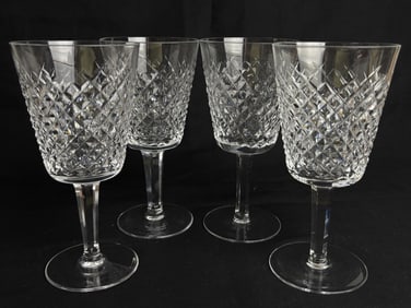 (4) Waterford Crystal Alana Claret Wine Glasses