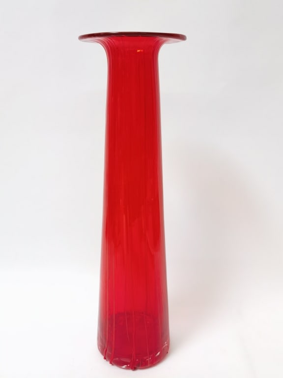 Vintage Murano Italy Art Glass Bud Vase: Vintage Murano Italy Art Glass Bud Vase, 14.5in