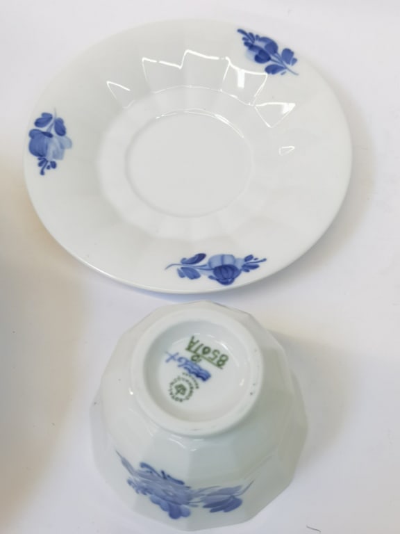 Set of Vintage Royal Copenhagen Blue Flower Tea Cu (1 of 5)