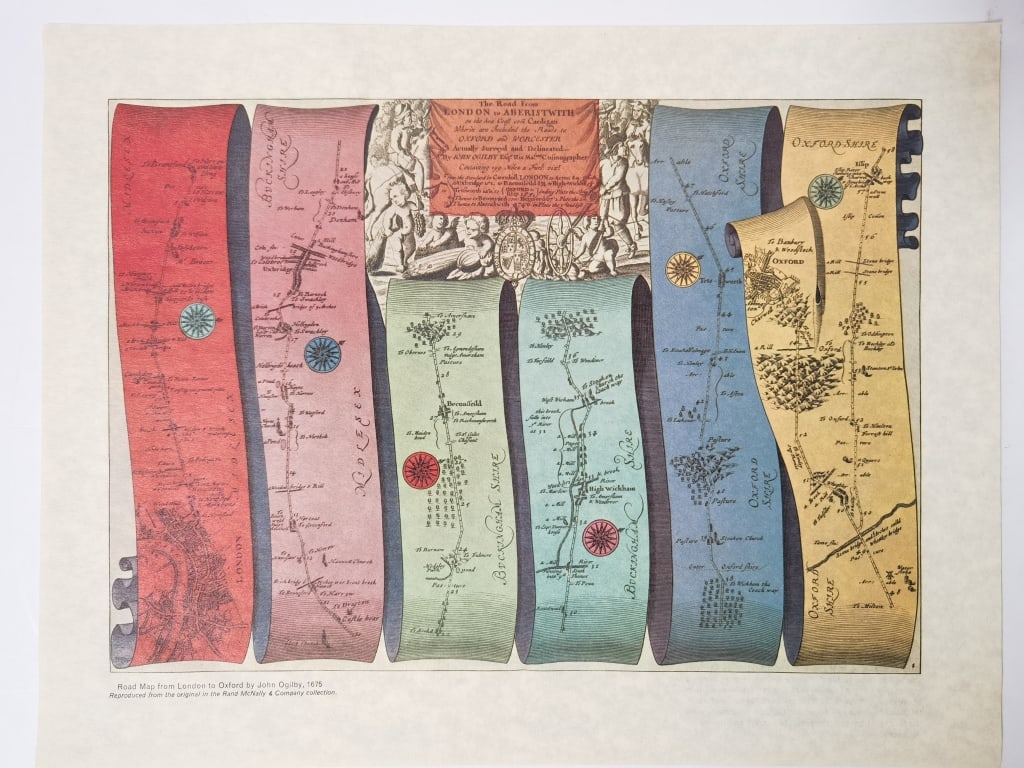 Print of Road Map from London to Oxford by John Og (1 of 4)