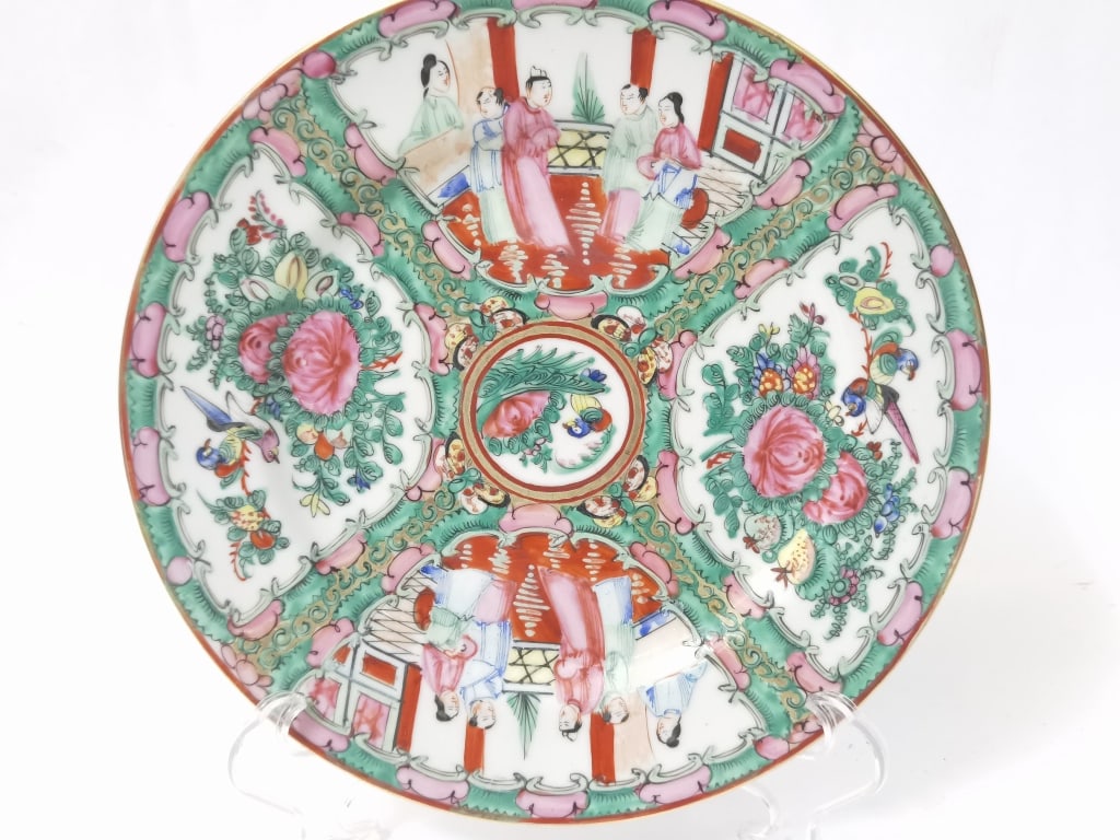 Large Vintage Chinese Porcelain Famille Rose Medae (1 of 4)
