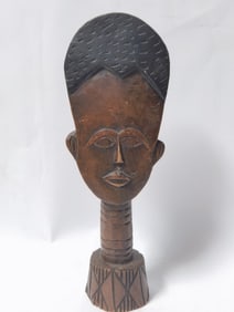 Vintage African Tribal Wood Carved Bust