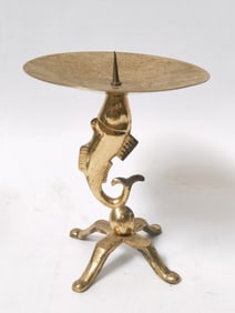 Vintage Brass Fish-Shaped Candlestick