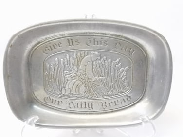 Vintage CC Cantrell Pewter Bread Tray