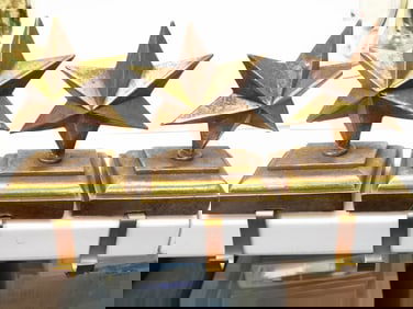 (3) Vintage Wood Star Stocking Holders