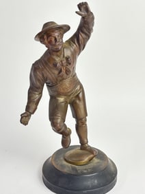 Vintage Bronze Running Man Sculpture
