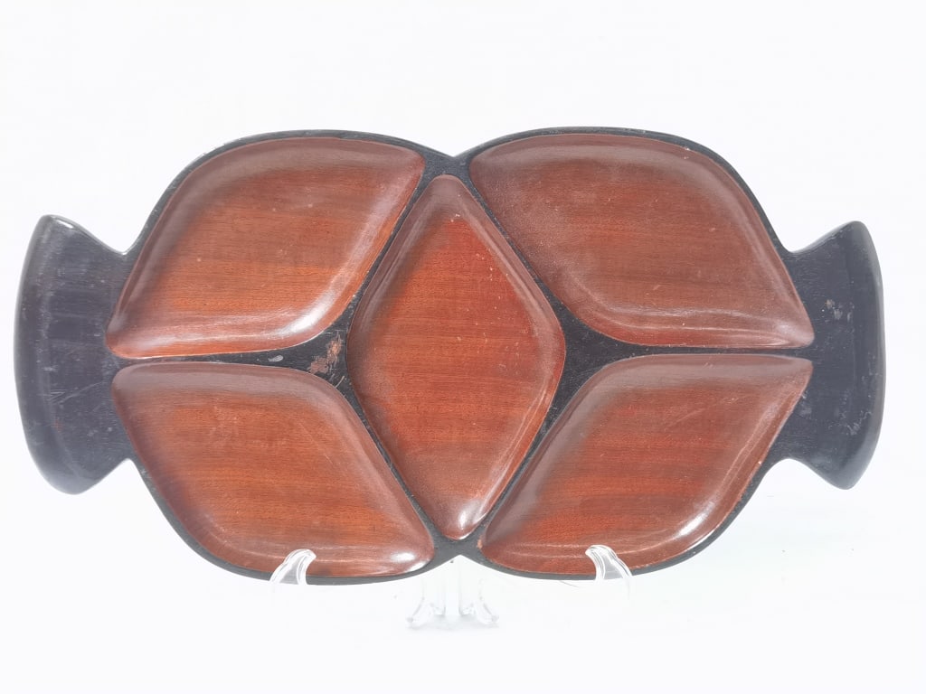 Vintage Haiti Mahogany Center Tray: Vintage Haiti Mahogany Center Tray, 19in by 1in