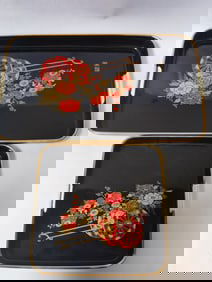 (2) Vintage Japanese Lacquer Trays