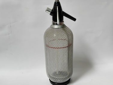 Vintage Czech Wire Mesh Seltzer Bottle