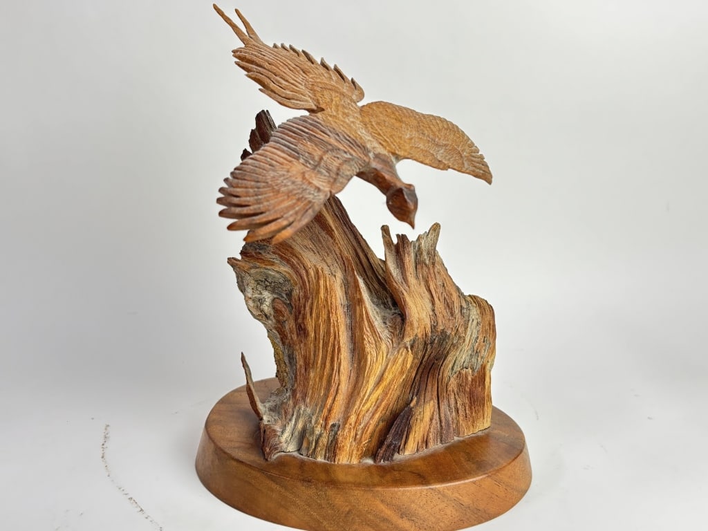 Vintage Wood Carved Bird Sculpture (1 of 4)