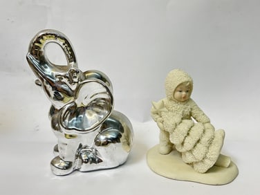 Department 56 Snowbabies and Porcelain Elephant